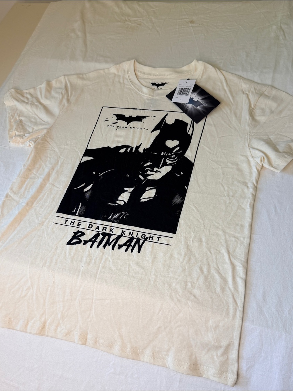 DC Comics Batman The Dark Knight Graphic Tee - White with Black Print